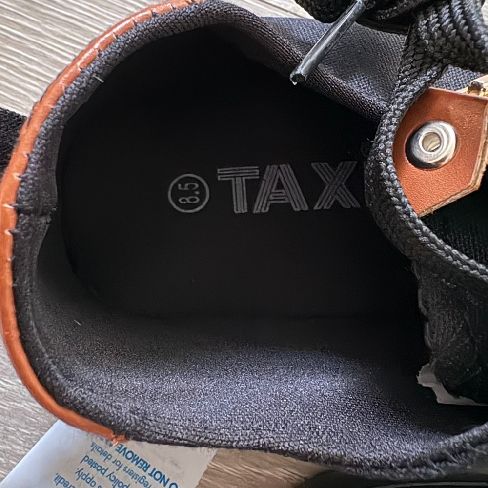NWT Taxi Womens Black Canvas Zipper Low Top Lace Up Sneaker Shoes Size 8.5 - Picture 9 of 14